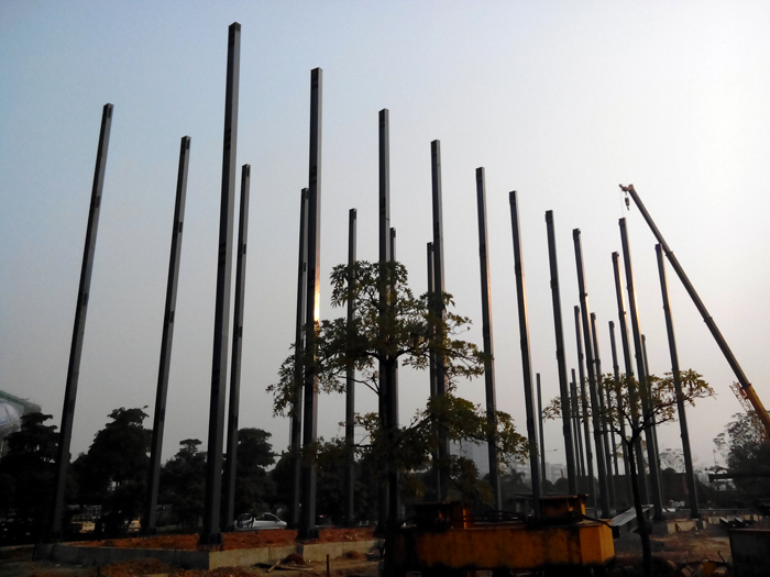 The minjiang River office building steel structure of pipe pile concrete ware Co